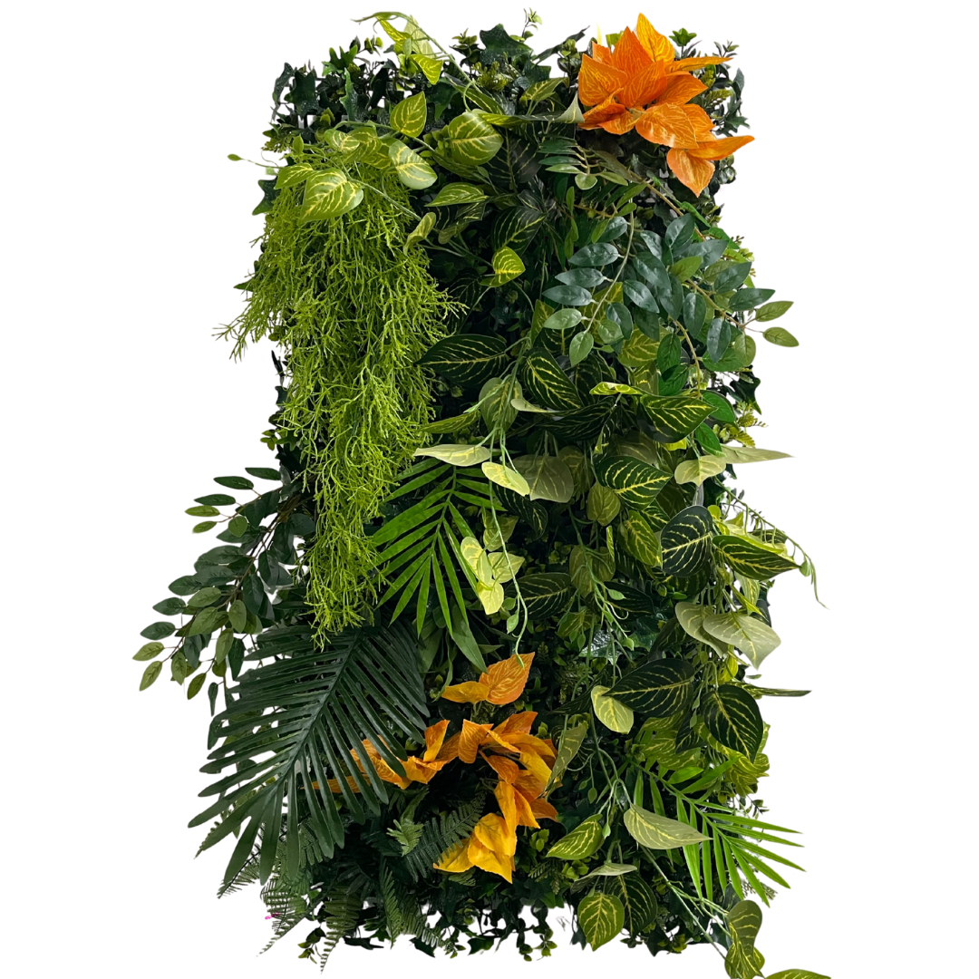 Artificial Green Wall Panels 20"x40", Lush Faux Plant for Indoor Outdoor Decor, Weather-Resistant Grass Wall Backdrop, DIY Decorative Greenery Panels, The Sun Series -Radiance, 1 Pack