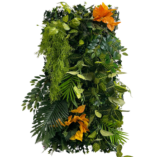 Artificial Green Wall Panels 20"x40", Lush Faux Plant for Indoor Outdoor Decor, Weather-Resistant Grass Wall Backdrop, DIY Decorative Greenery Panels, The Sun Series -Radiance, 1 Pack